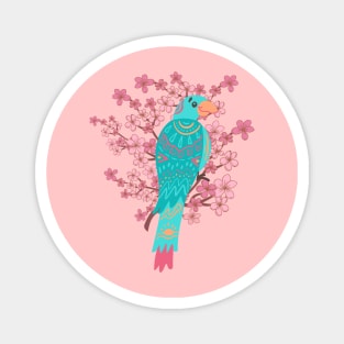 Cute and colorful Boho Parrot Magnet